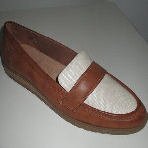 Dr. Scholl's "Jetset Band" Womens Tan Faux Leather Penny Loafer Shoe - Size 8M